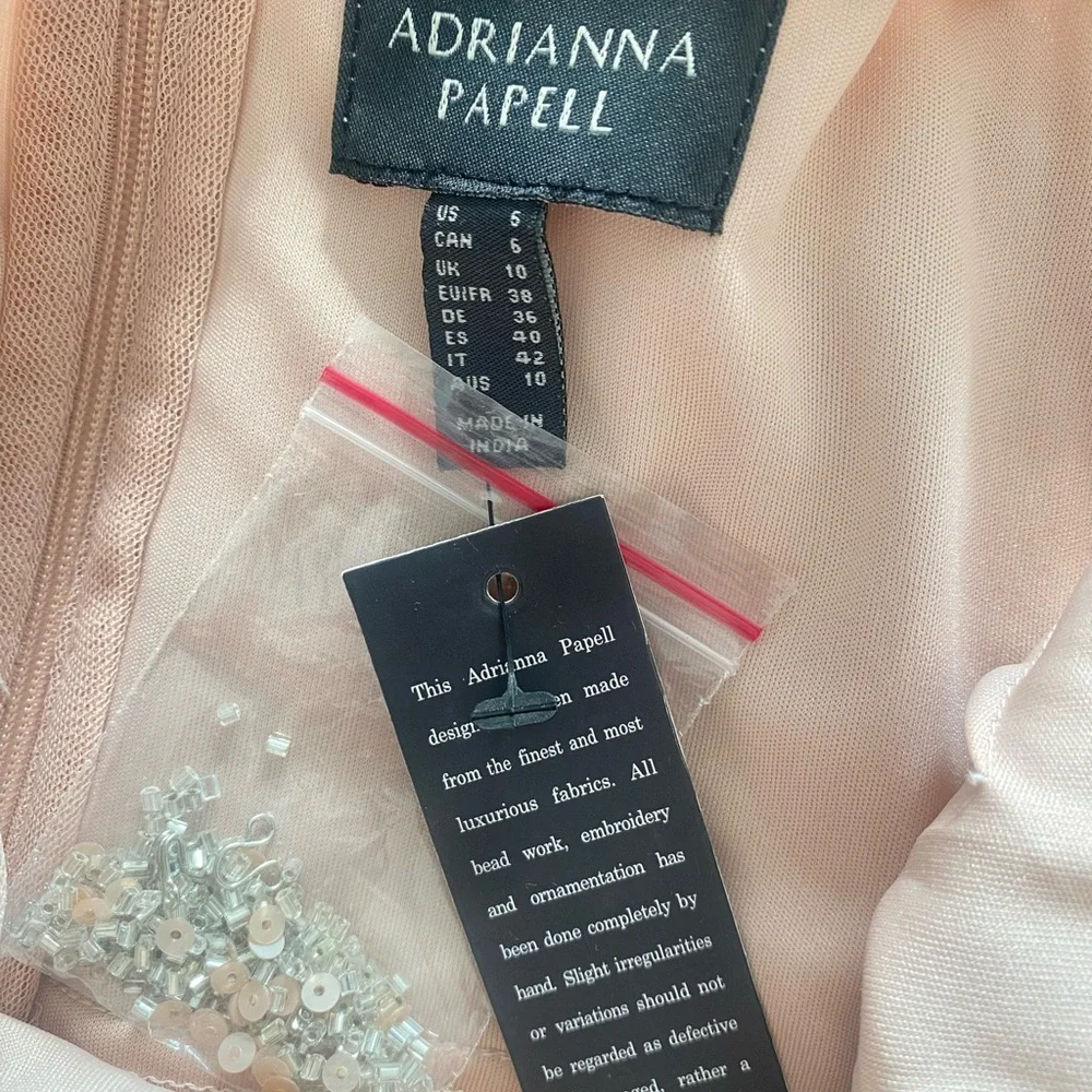 NWT Adrianna Papell Art Deco Beaded Blouson Gown - Picture 4 of 7